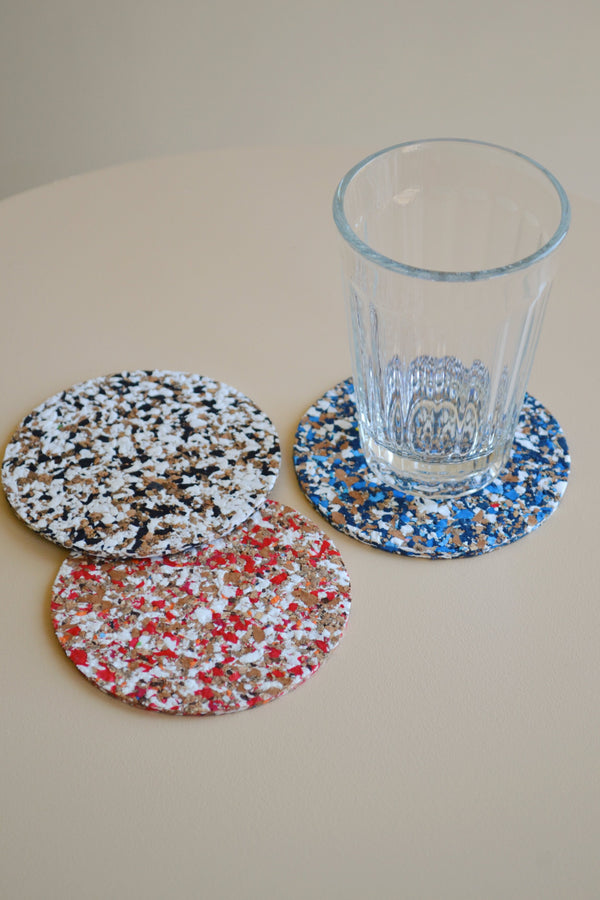 Set of Four Speckled Cork Coasters - Three Colours Available