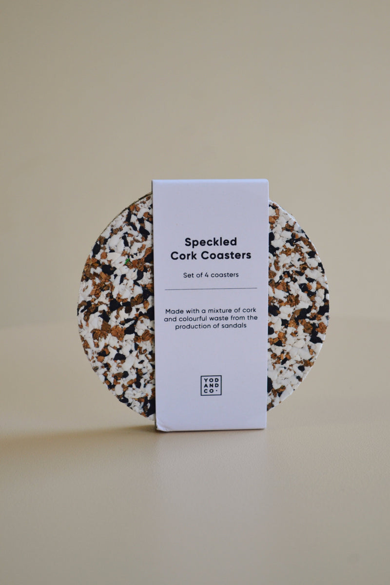 Set of Four Speckled Cork Coasters - Three Colours Available