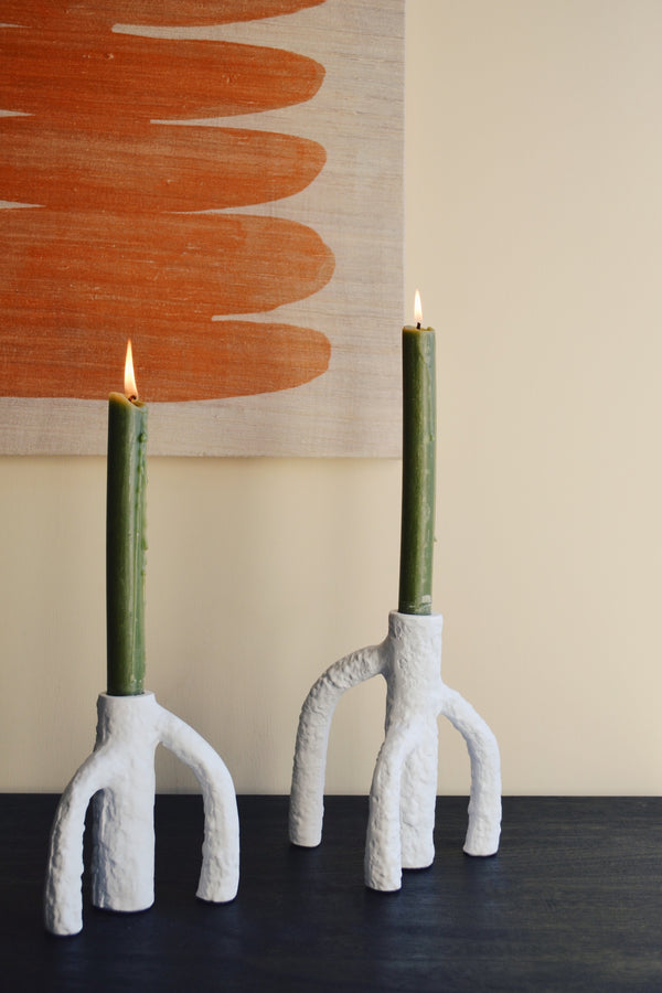 Leggy White Candle Holder - Two Sizes Available