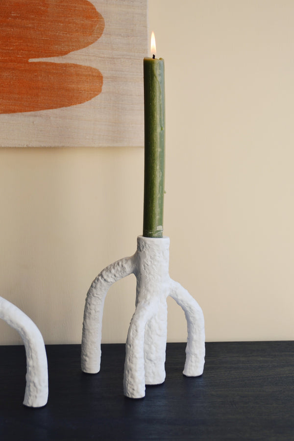 Leggy White Candle Holder - Two Sizes Available