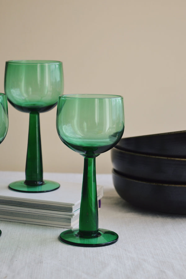 HKLIVING ® | Set of Four Fern Green Tall Wine Glasses