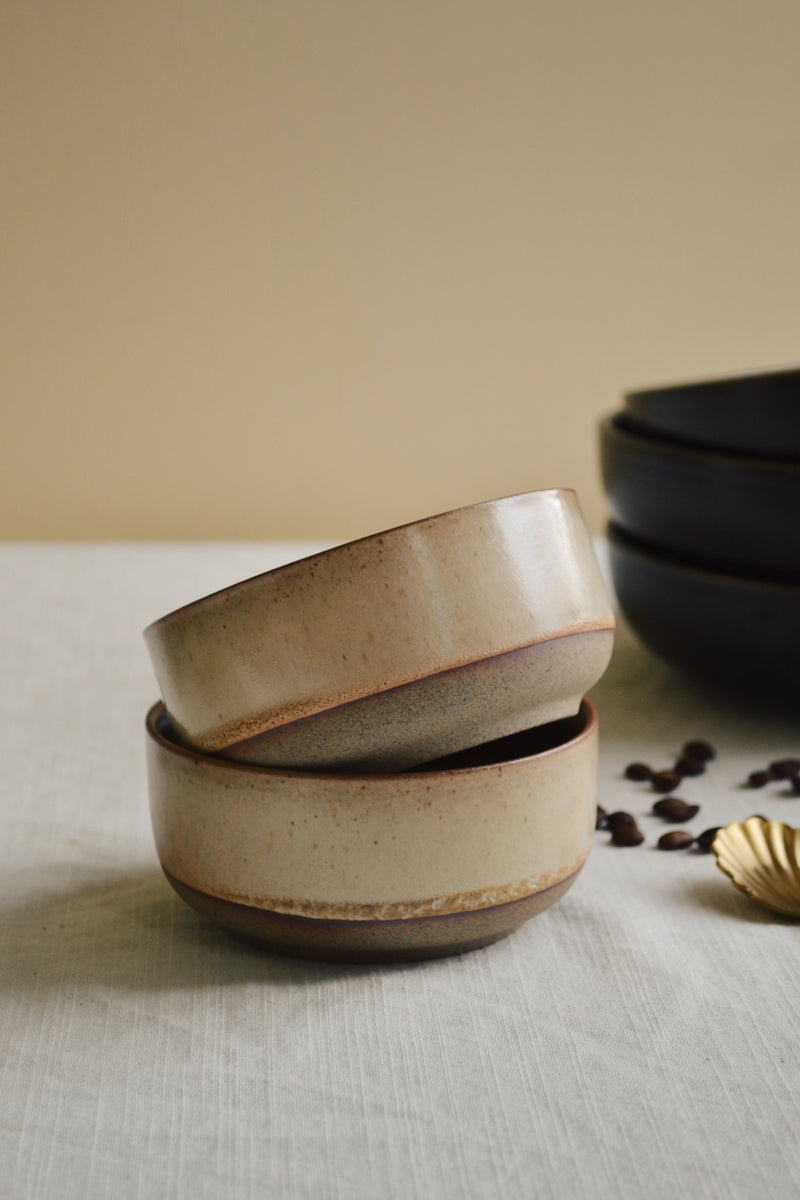 Natural Glazed Small Stoneware Bowl