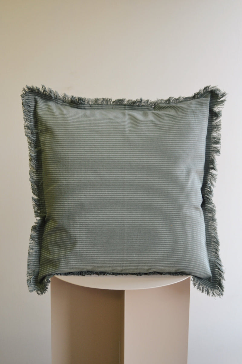 Striped Cushion with Fringing - Three Colours Available