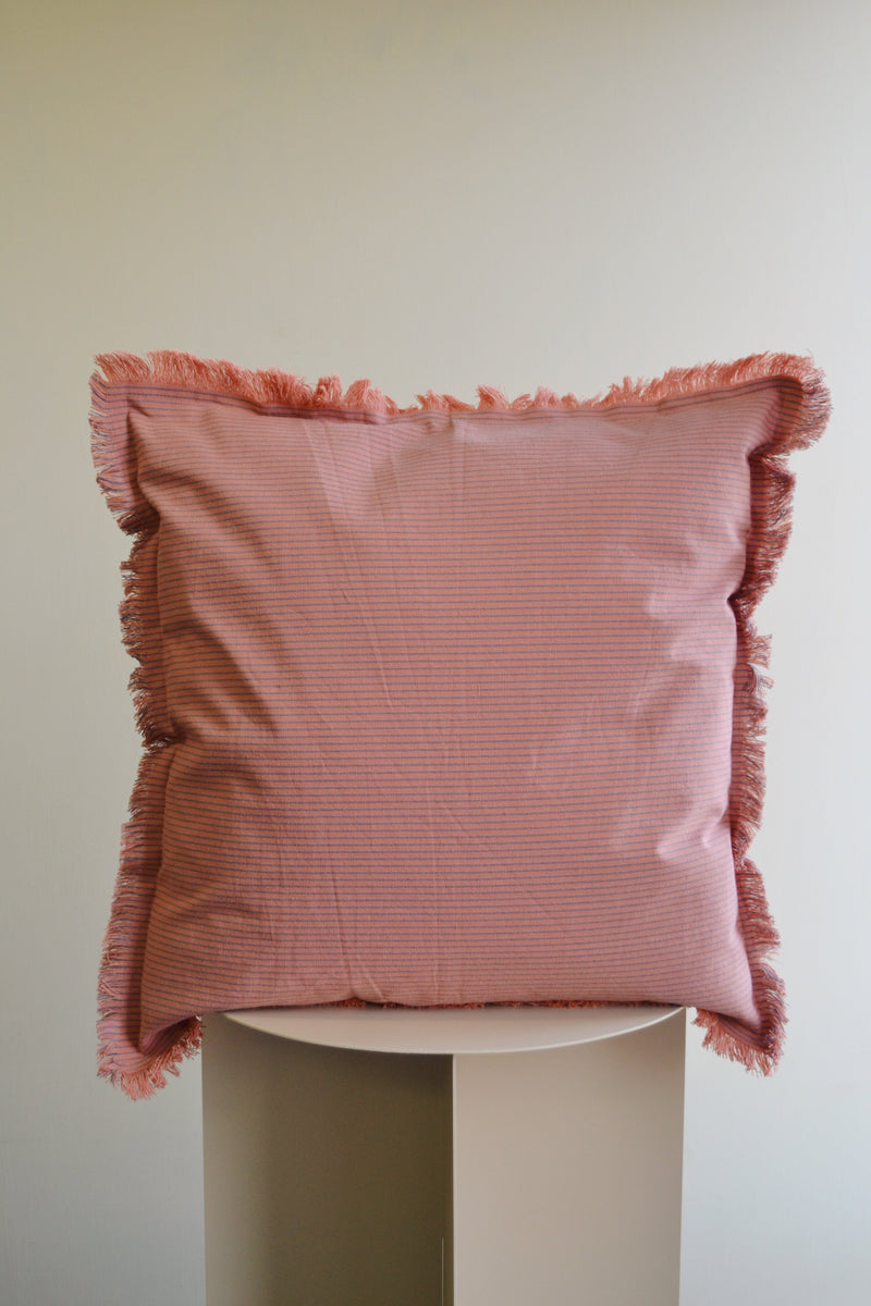 Striped Cushion with Fringing - Three Colours Available