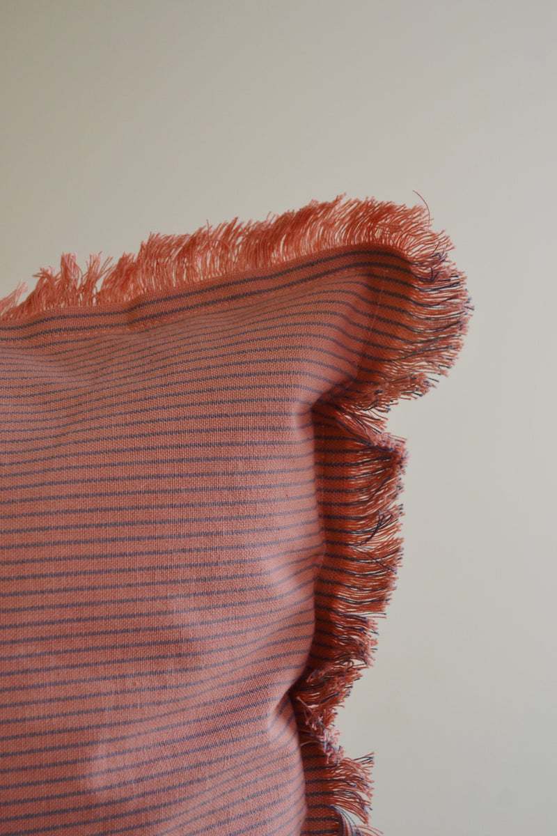 Striped Cushion with Fringing - Three Colours Available