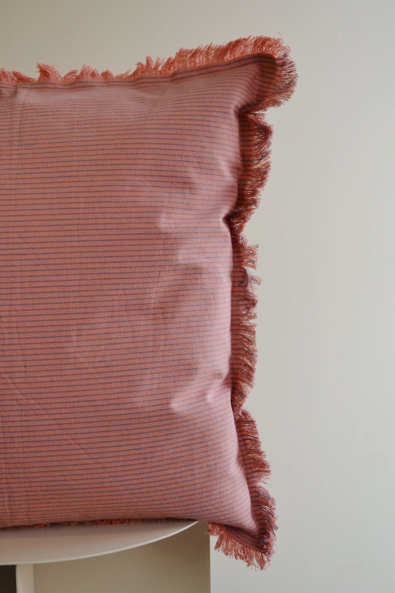 Striped Cushion with Fringing - Three Colours Available