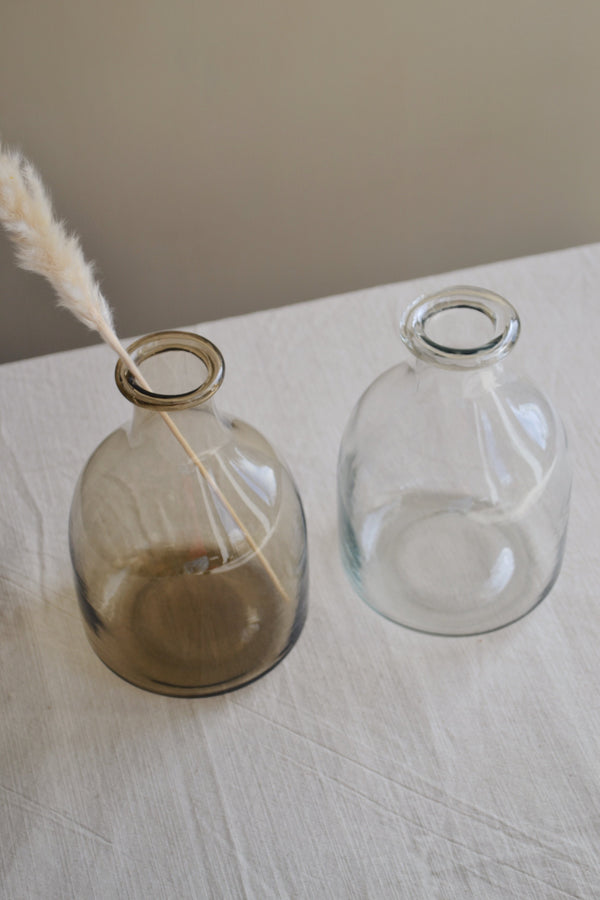 Clearwell Recycled Glass Bottle Vase - Two Colours Available