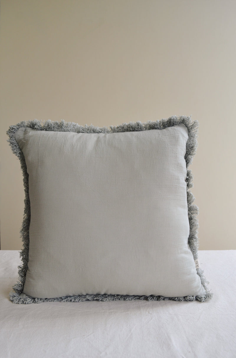 Cotton Gauze Cushion with Fringing - Five Colours Available