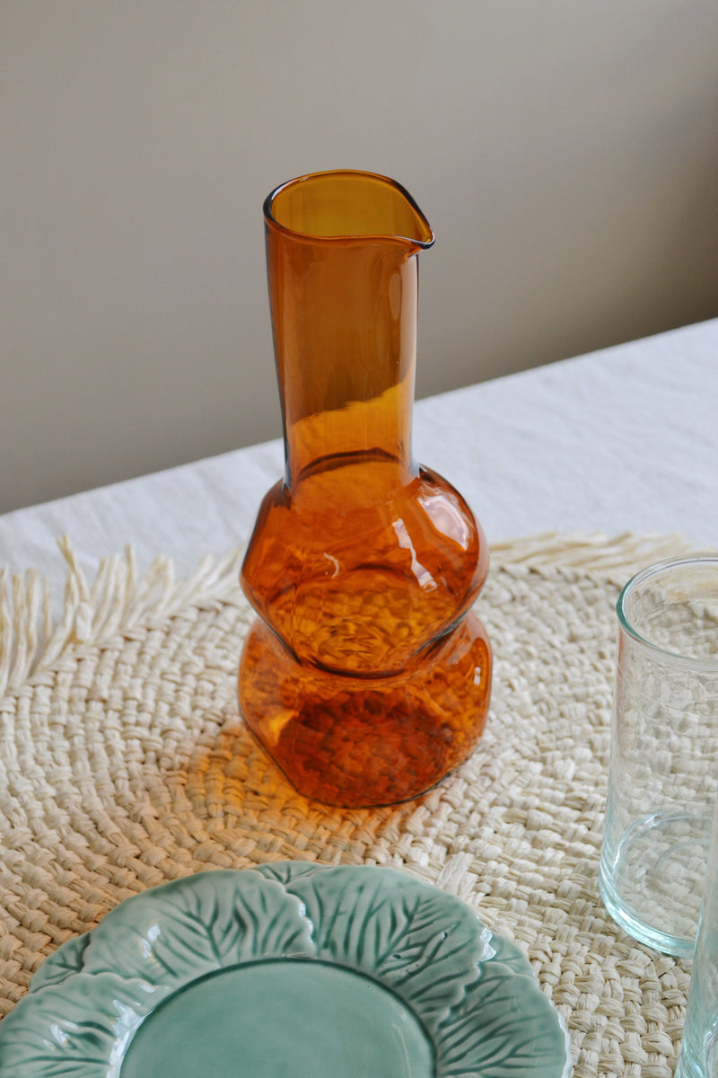 Organic Amber Glass Carafe