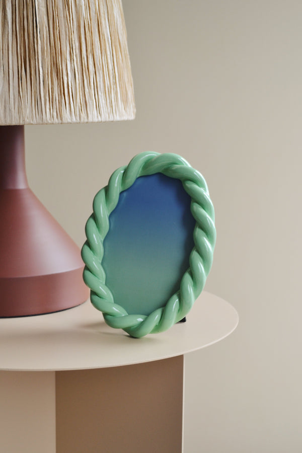 Twisted Oval Photo Frame - Green