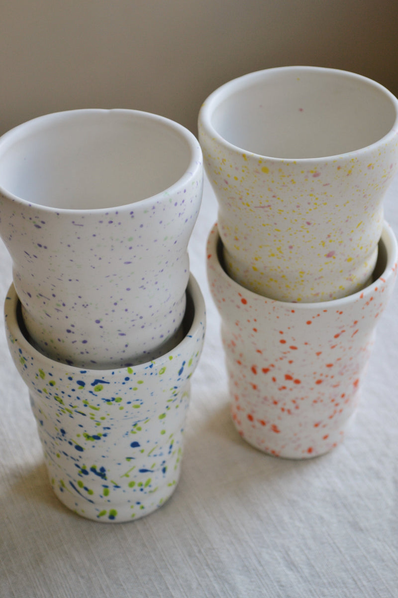 Set of Four Splatter Mugs