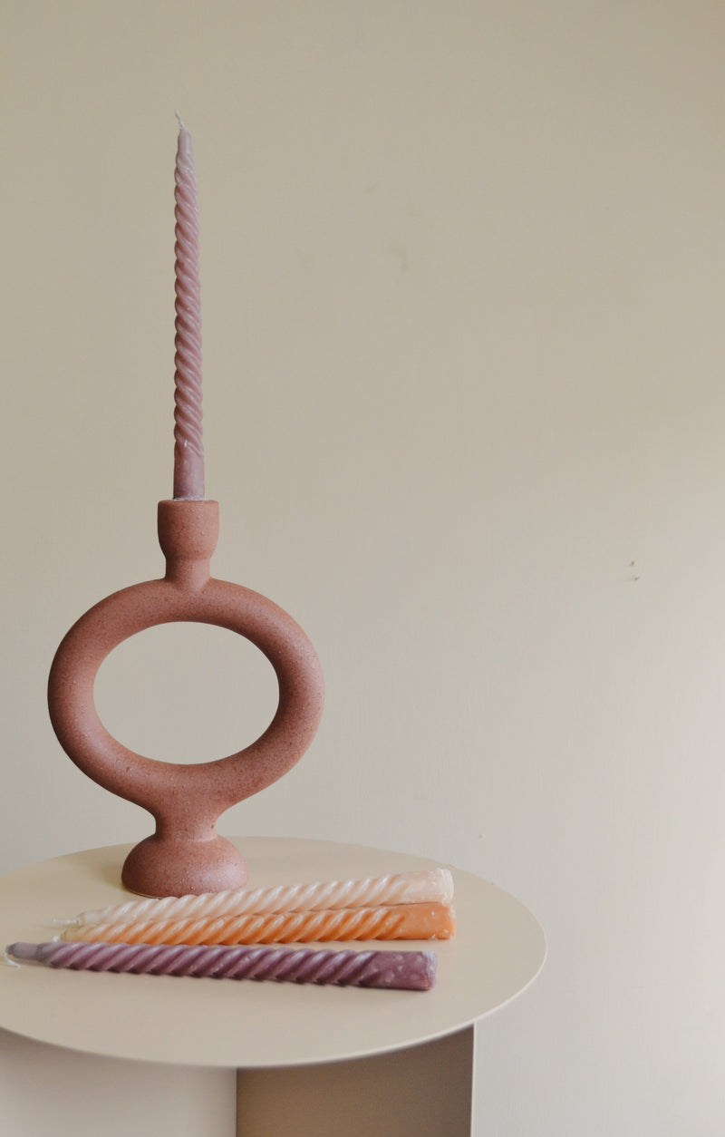 Set of Four Rustic Spiral Candles