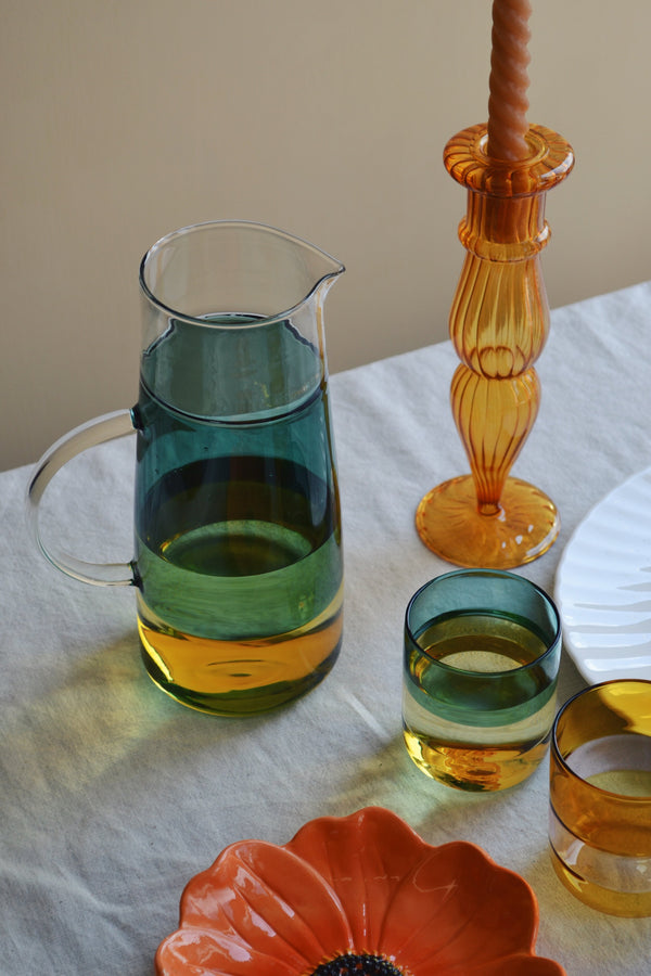 Glass Jug - Clear / Green / Yellow