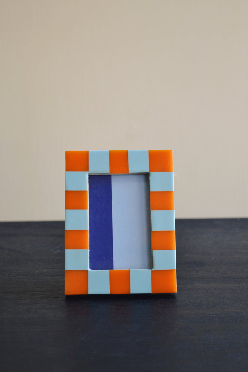 Small Check Photo Frames - Two Colours Available
