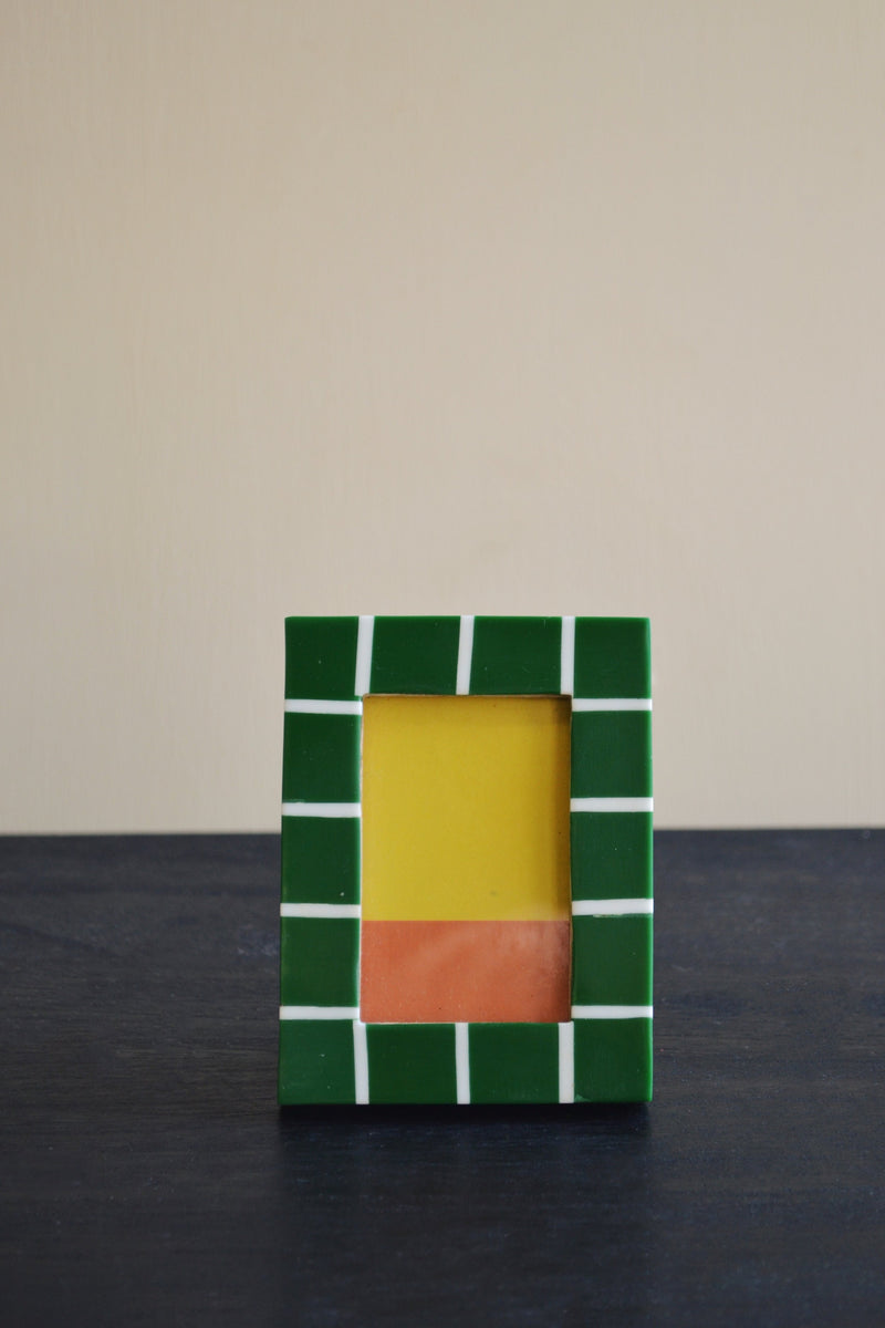 Small Check Photo Frames - Two Colours Available