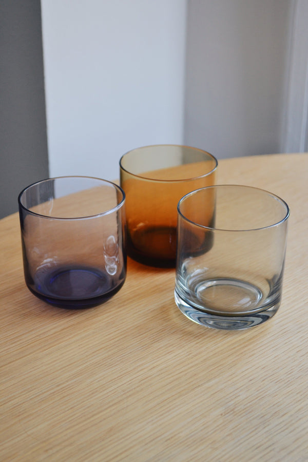 Retro Drinking Glass - Three Colours Available