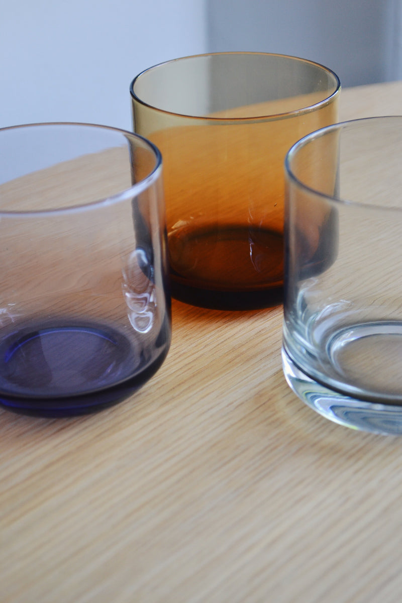 Retro Drinking Glass - Three Colours Available