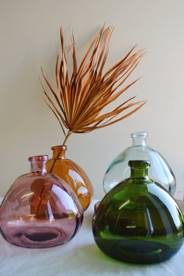 Large Recycled Glass Bubble Vase - Four Colours Available