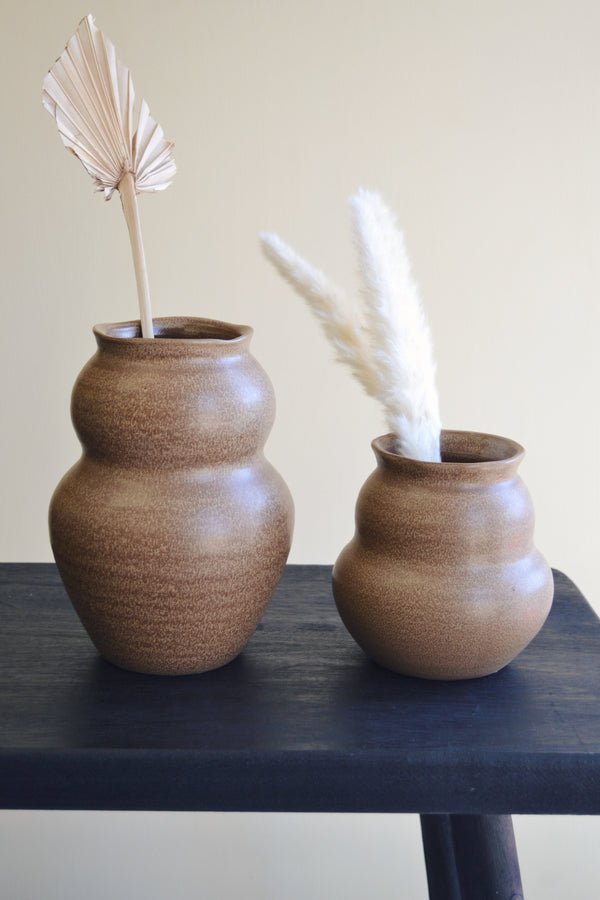Brown China Clay Vase - Two Sizes Available