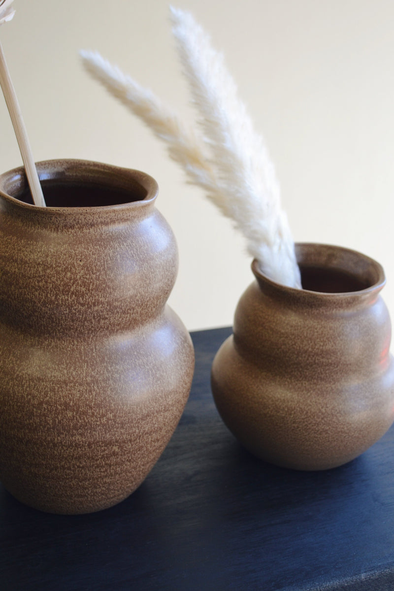 Brown China Clay Vase - Two Sizes Available