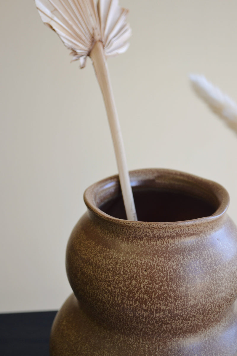 Brown China Clay Vase - Two Sizes Available