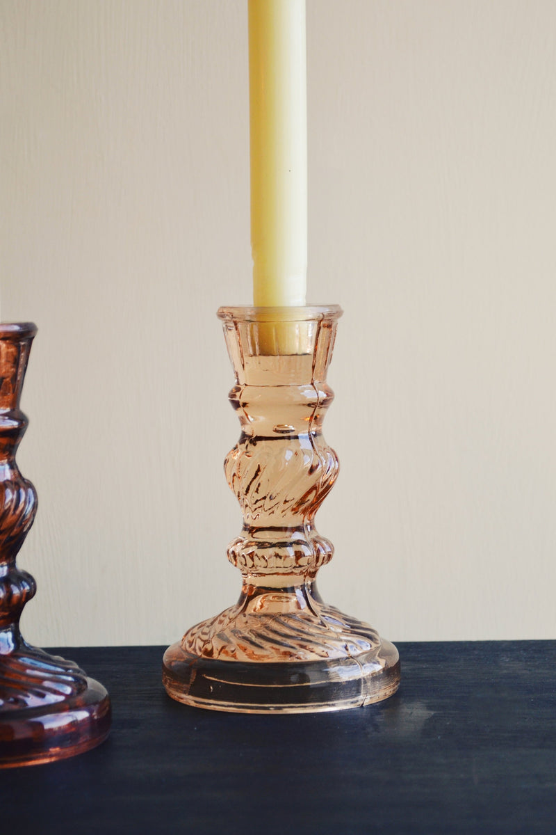 Antique Recycled Glass Candle Holder - Two Colours Available