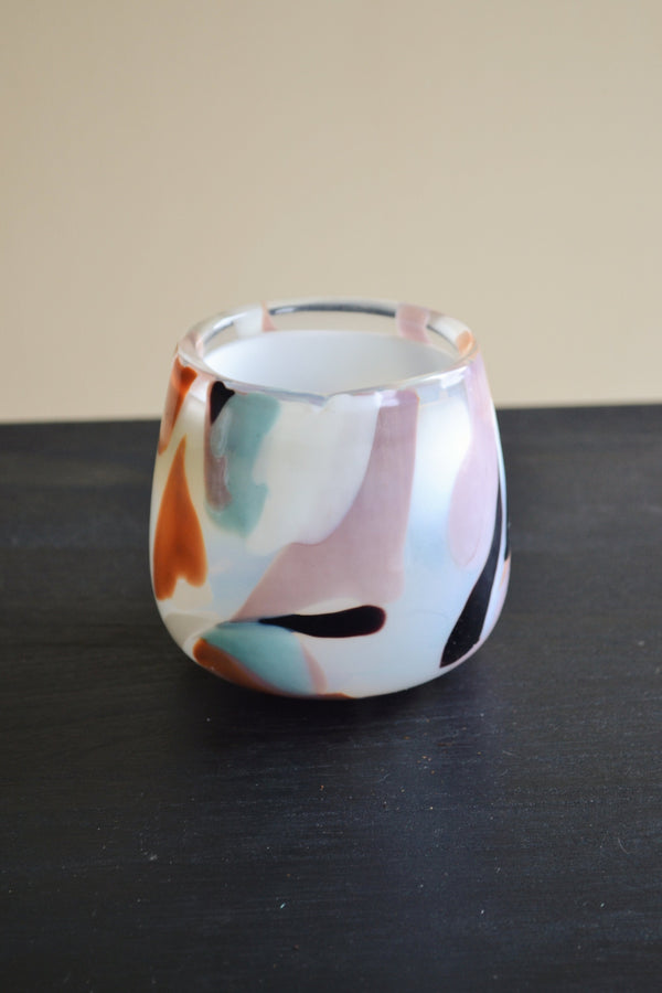 Glass Multi Splatter Candle Holder
