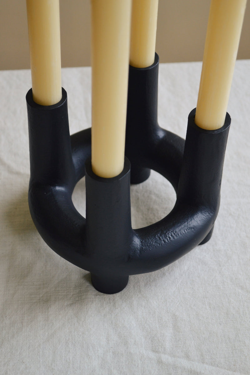 Circular Black Candle Holder II
