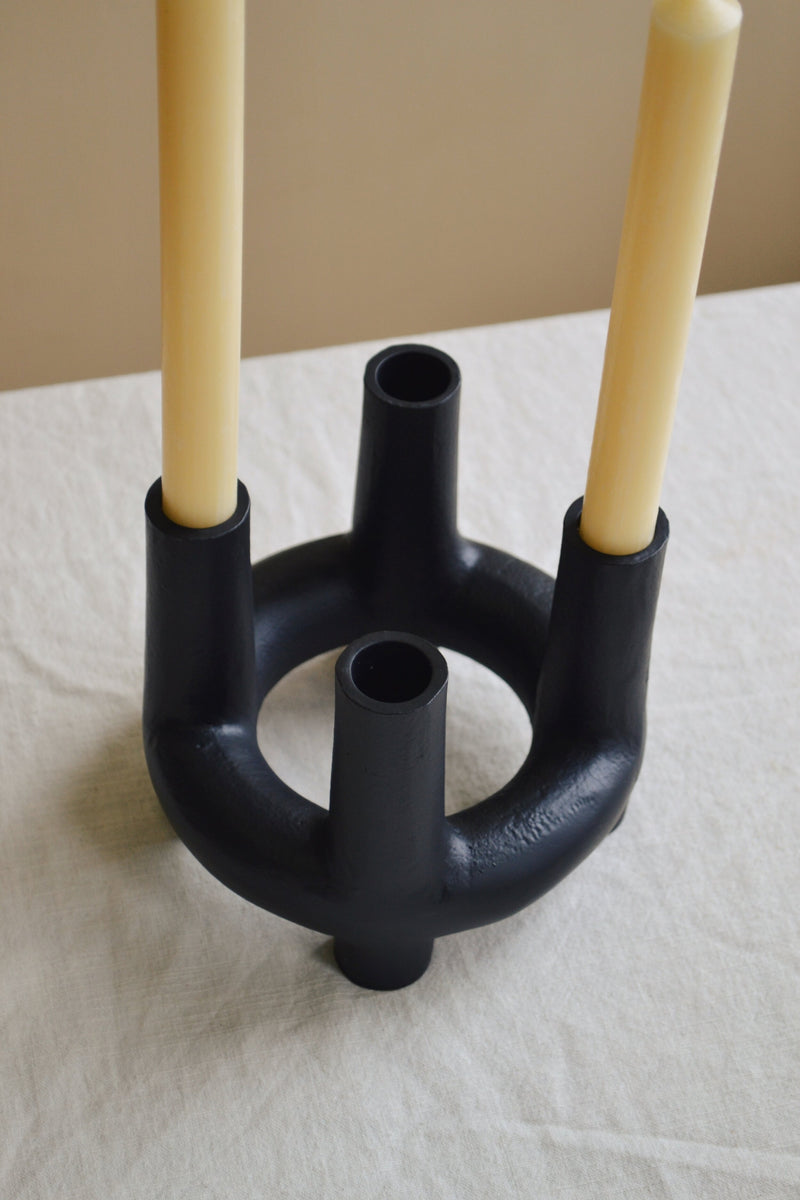 Circular Black Candle Holder II