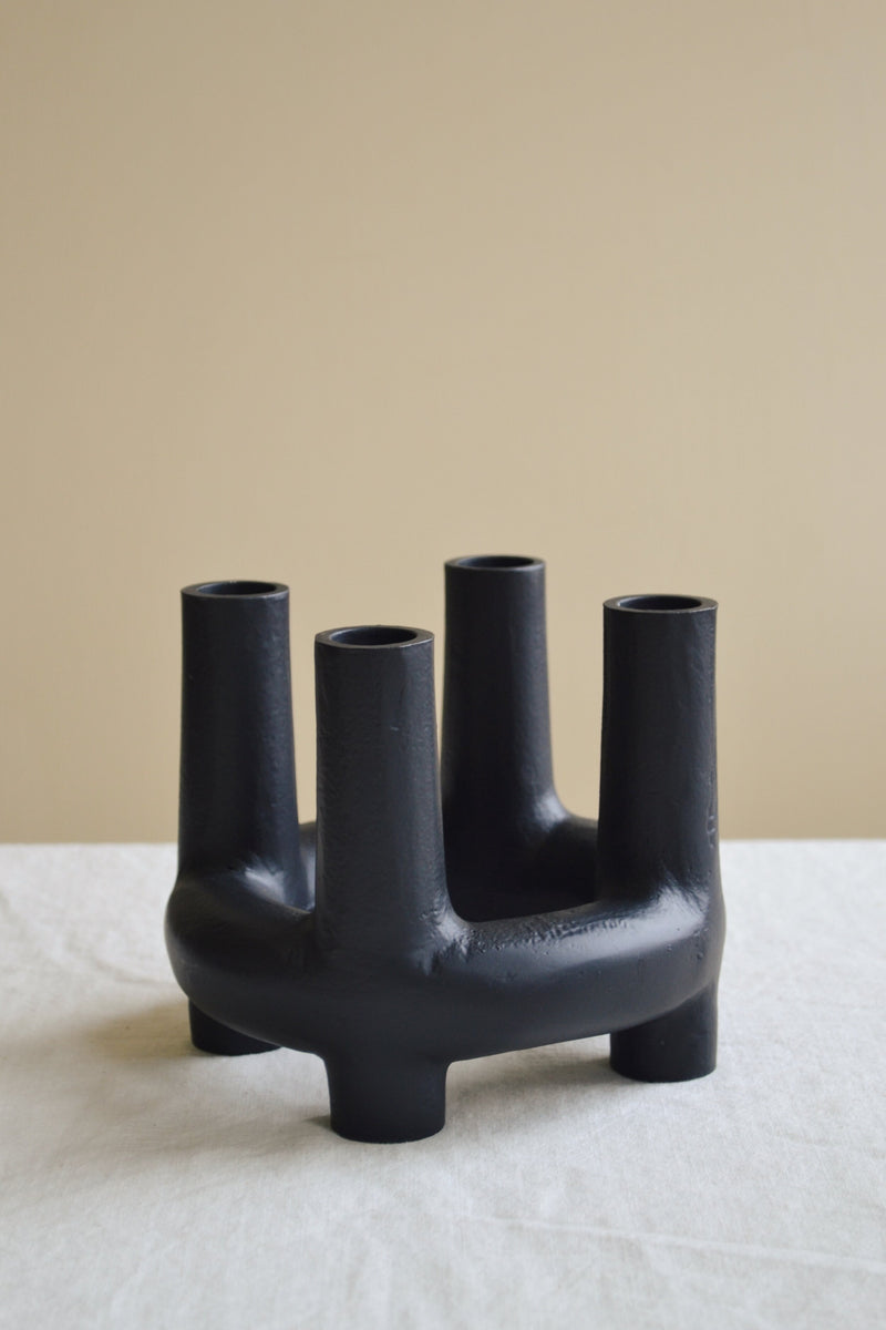 Circular Black Candle Holder II