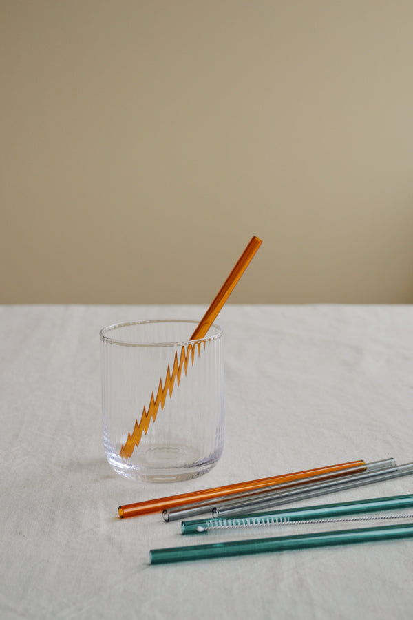 Set of Six Glass Straws