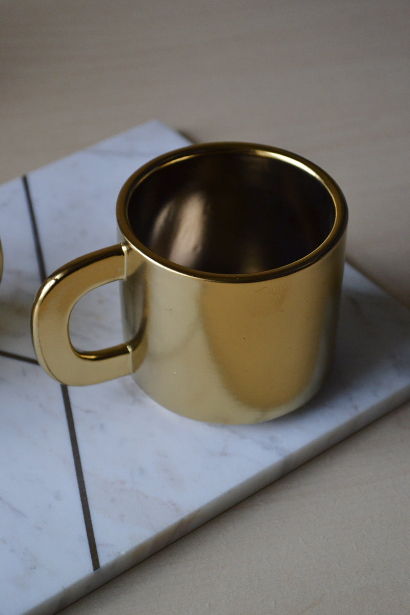 Set of Two Gold Mugs
