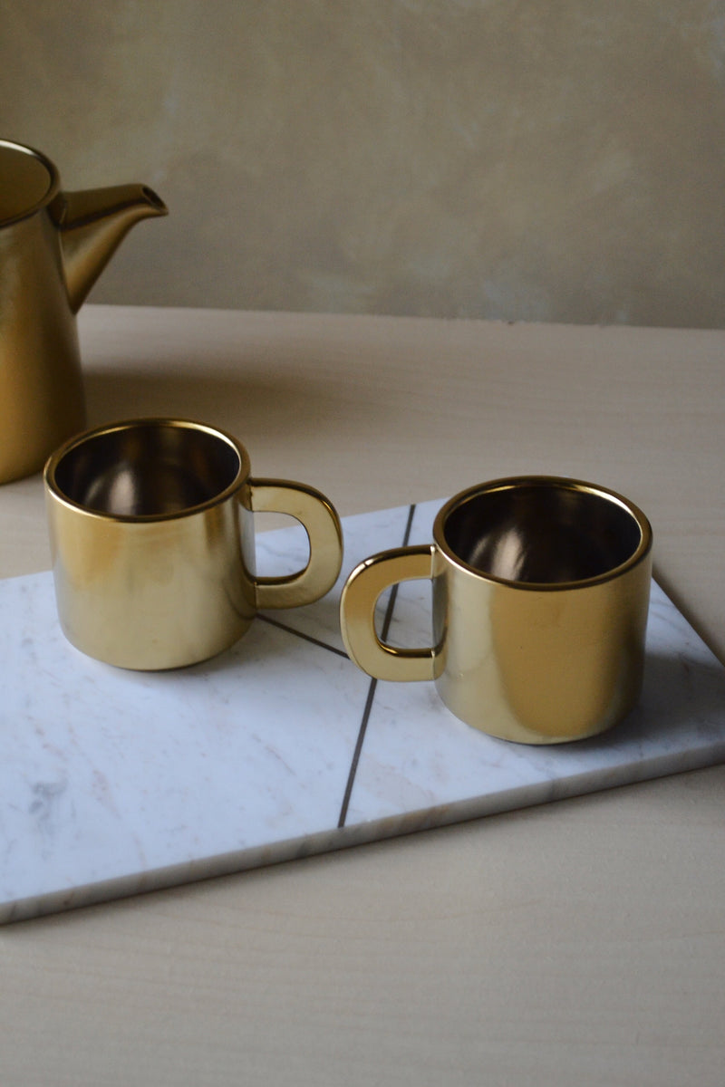 Set of Two Gold Mugs Spicer and Wood