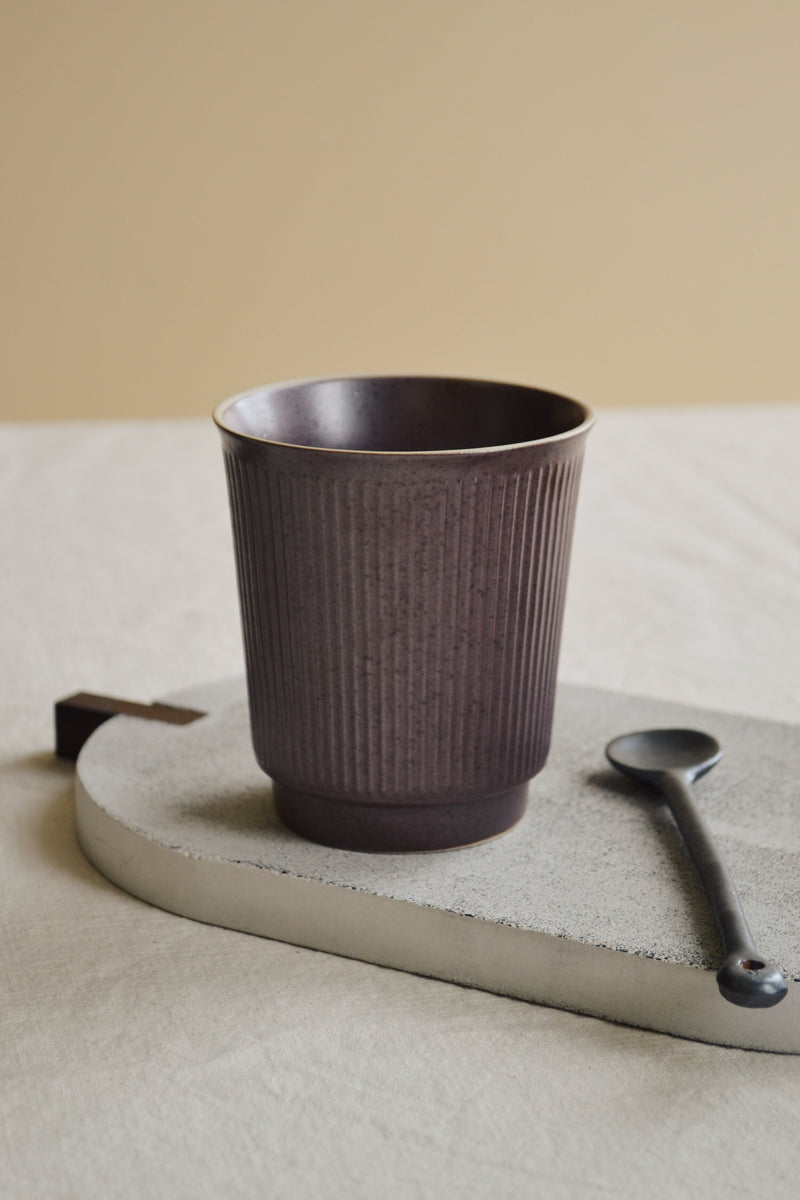 Stoneware Brown Handleless Mug