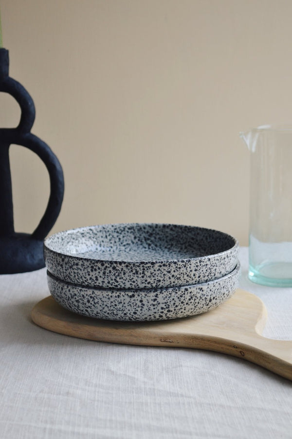 Set of Two Cream Deep Plates