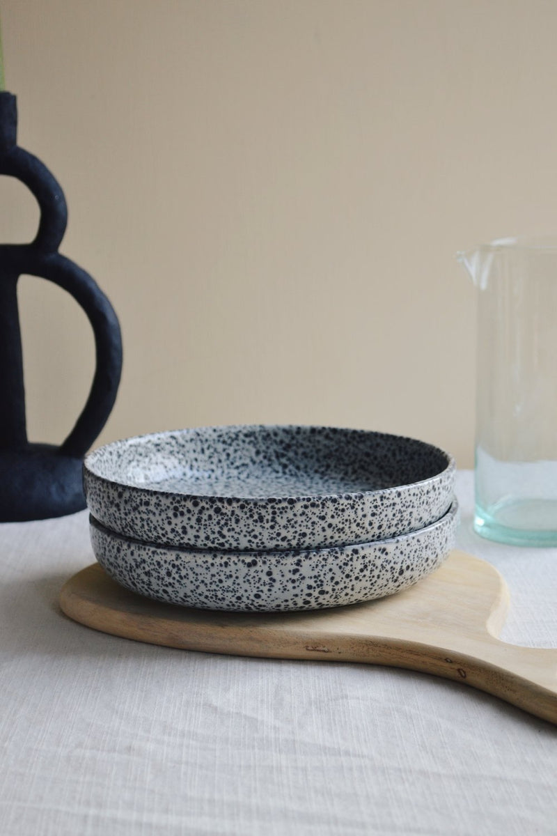 Set of Two Cream Deep Plates