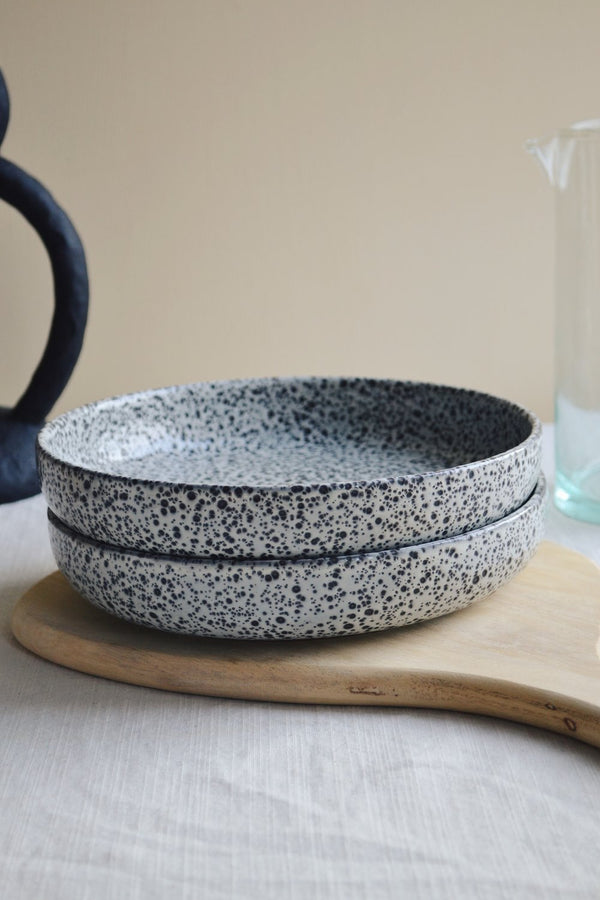 Set of Two Cream Deep Plates