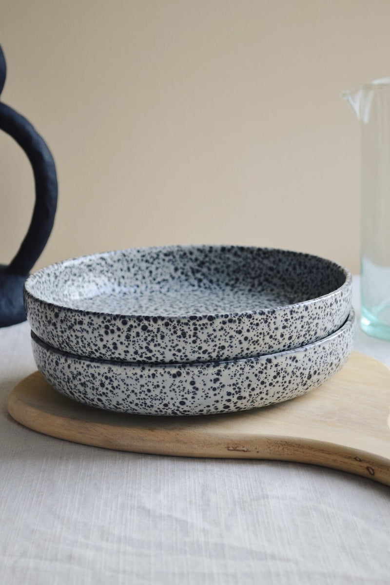 Set of Two Cream Deep Plates