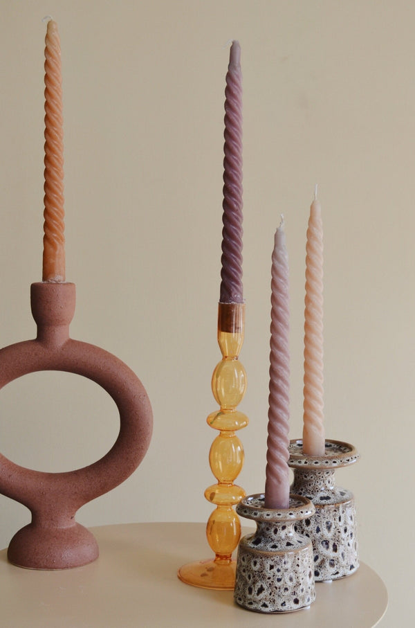 Set of Four Rustic Spiral Candles
