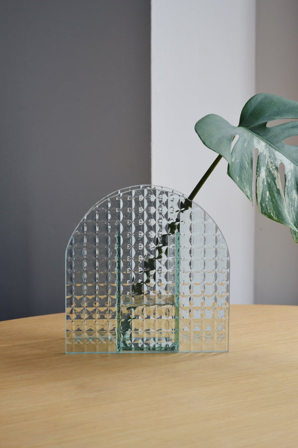 Grid Clear Glass Vase