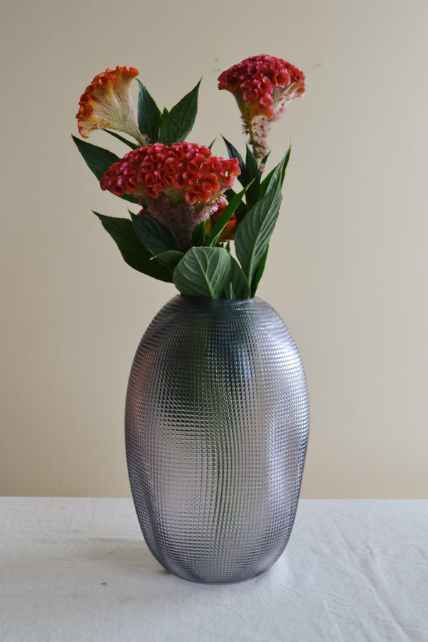 Textured Smoke Glass Vase