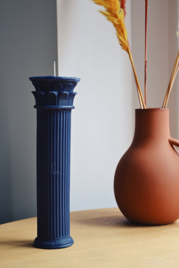Navy Column Candle