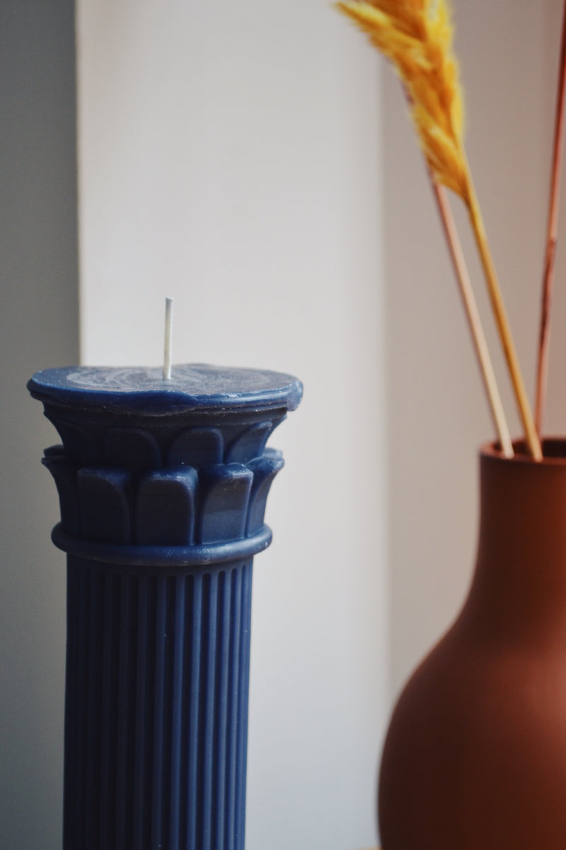 Navy Column Candle
