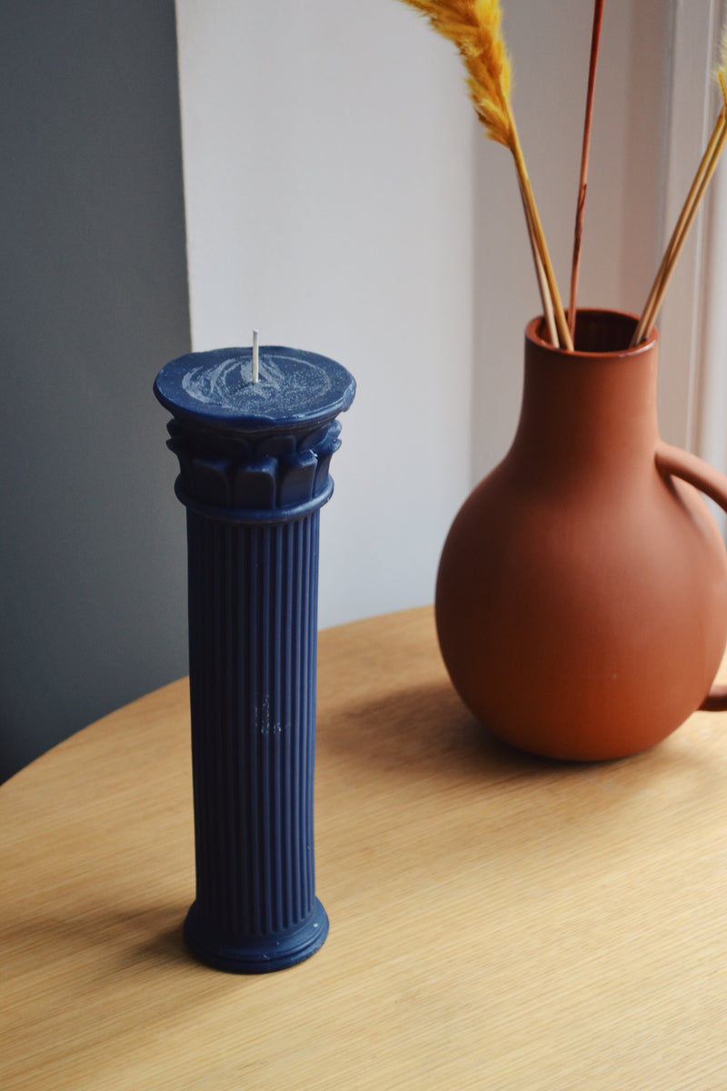 Navy Column Candle