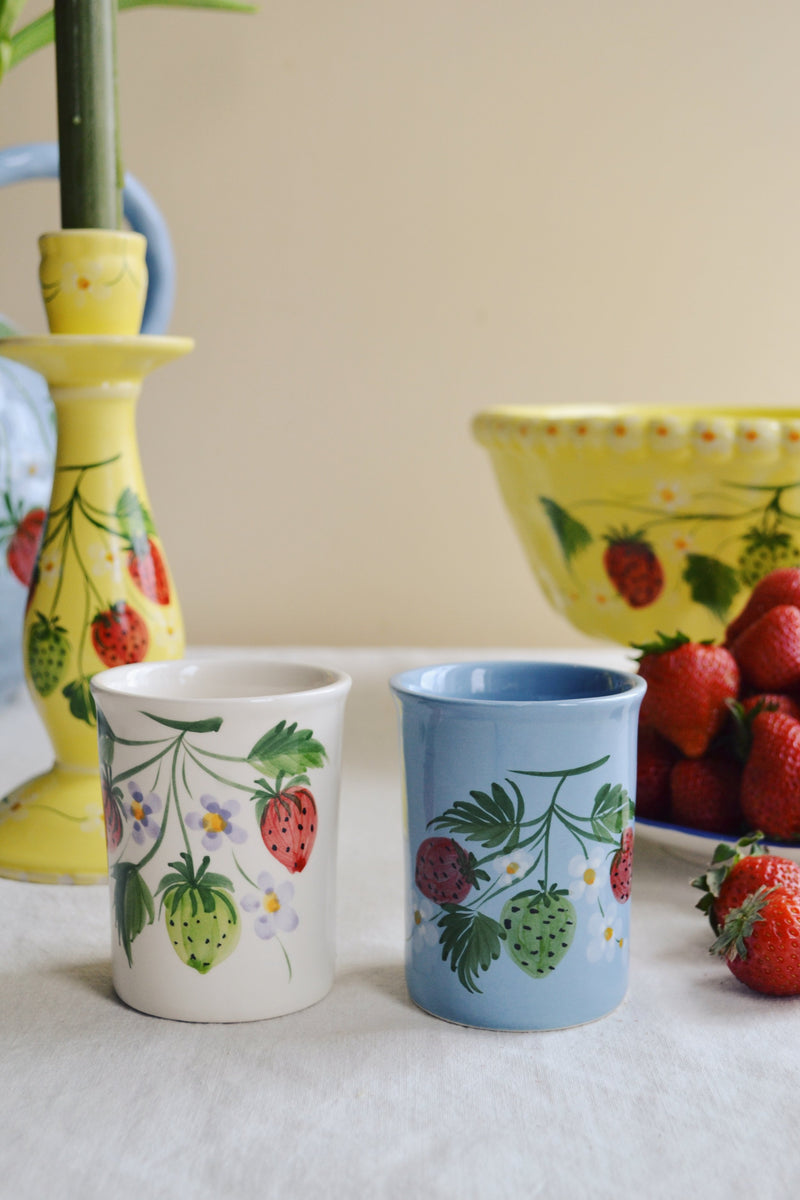 Strawberry Fields Ceramic Cups - Set of Two