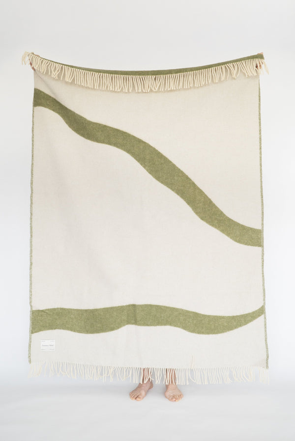 Nature Green New Zealand Wool Throw