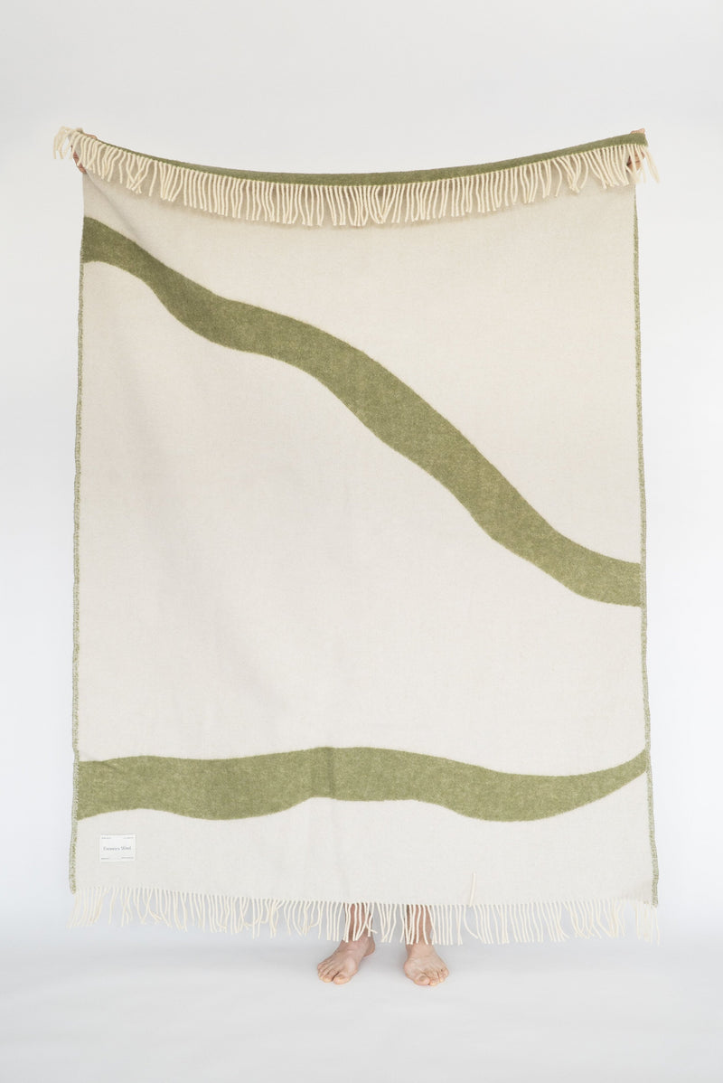 Nature Green New Zealand Wool Throw