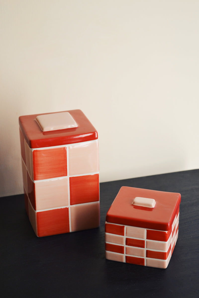 Grid Stoneware Jar - Four Styles Available