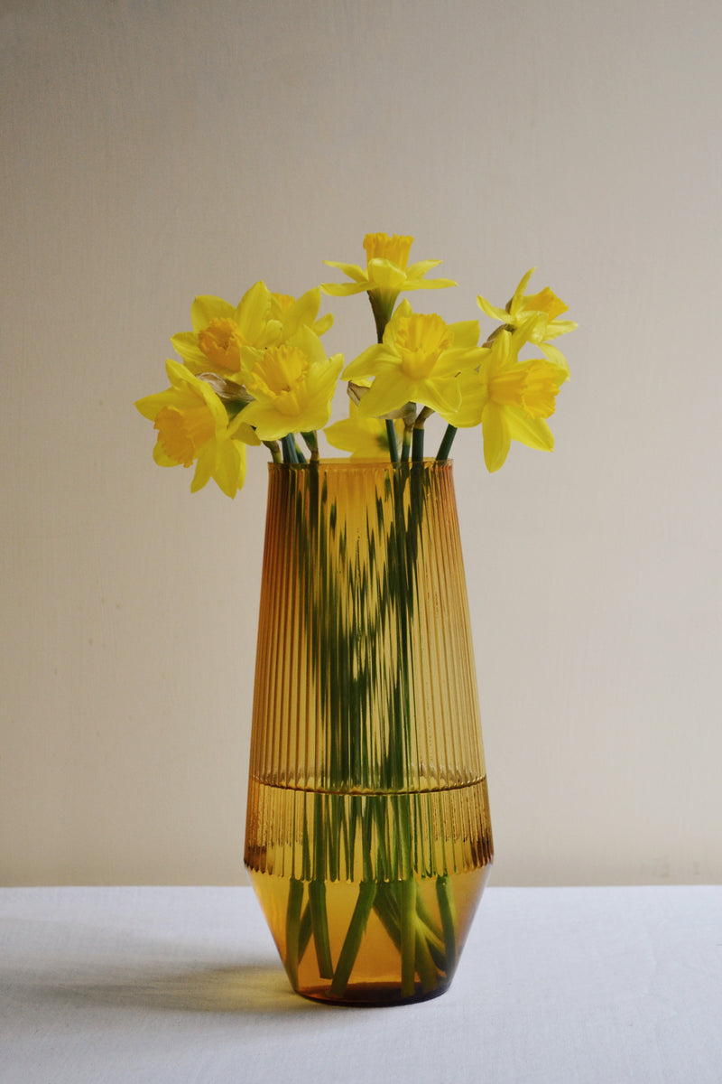 Ripple Amber Glass Vase