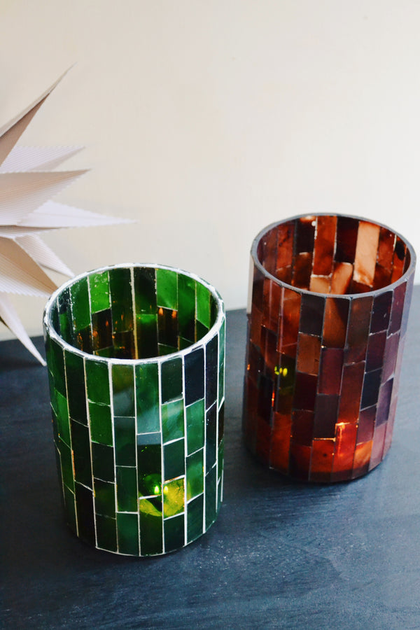 Mosaic Tea Light Holder - Two Colours